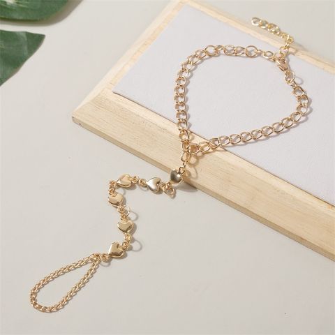Simple Long Chain Love Finger Chain Bracelet