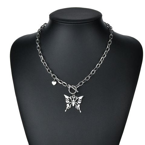 304 Stainless Steel Polishing Butterfly Necklace