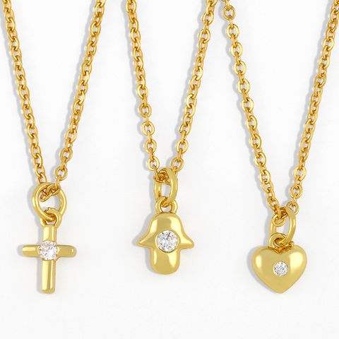 Fashion Heart 18k Gold Plated Necklace In Bulk