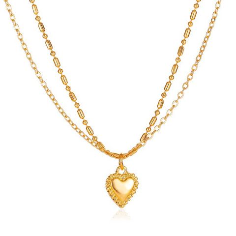 Fashion Heart-shaped Double-layer Necklace
