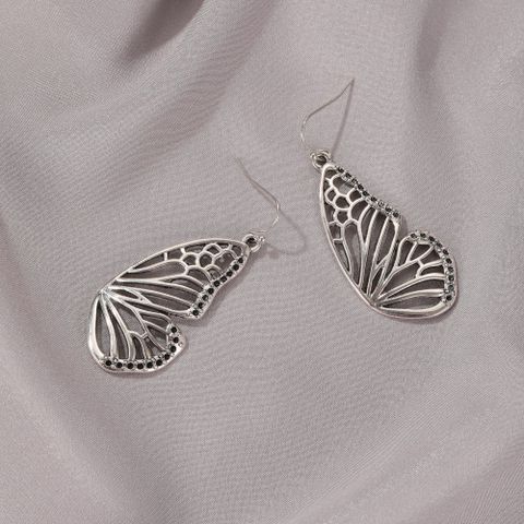 Gold Butterfly Pendant Earrings