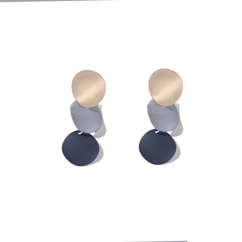 Retro Fashion Metal Disc Frosted Earrings