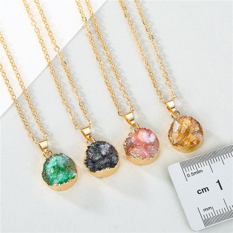 Wholesale Jewelry Fashion Round Alloy Pendant Necklace