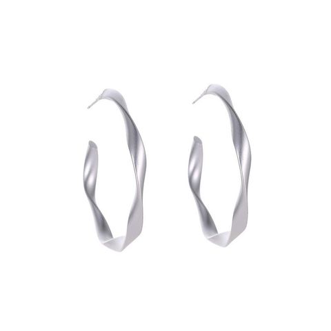 Simple Geometric Twisted Earrings Retro Matte Hoop Earrings