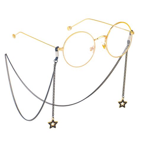 Black Pentagram Pendant Non-fading Chain Sunglasses Glasses Chain