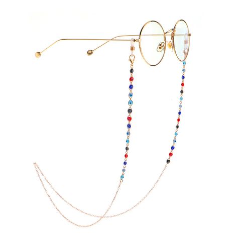 Fashion Simple Eyes Qianhua Handmade Chain Sunglasses With Metal Glasses Chain