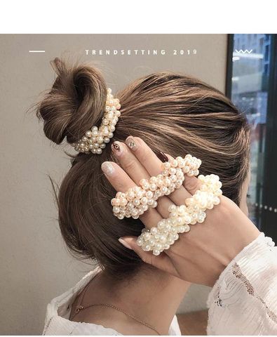 Girl Imitation Pearl Simple Korean Hair Ring Sweet Fresh Cheap Elastic Band Hair Headband