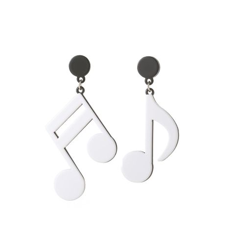 Korea New Fashion Cute Black And White Earrings Notes Exaggerated Earrings Wholesale