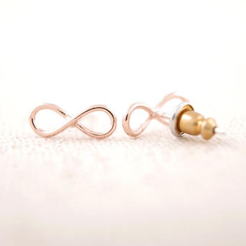 New Fashion Alphanumeric Earrings Alloy Hollow Characters Gold And Silver Rose Ear Pins Wholesale