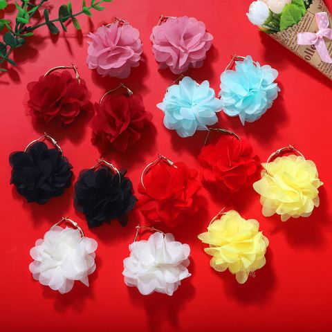 Corea Nueva Moda Pendientes De Flores De Hilo Duro Exquisita Joyería De Oreja Al Por Mayor