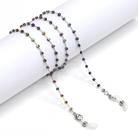 Multicolored Crystal Stainless Steel Chain Sunglasses Chain Color Retention Anti-skid Hanging Chain Glasses Chain