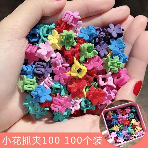 100 Pieces Of Colorful Flower Hairpin Beanie Clips Korean Girls Small Hair Clips