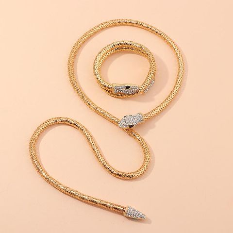New Fashion Retro Fashion Spirit Snake Diamond Necklace Necklace Serpentine Bracelet Bracelet Wholesale