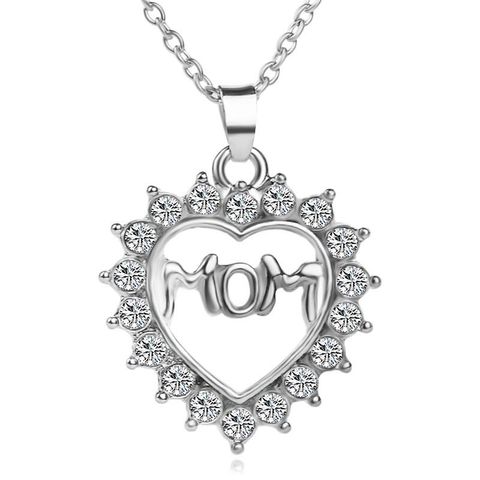 New Fashion Love Diamond Mom Mother&#39;s Day Gift Necklace Wholesale