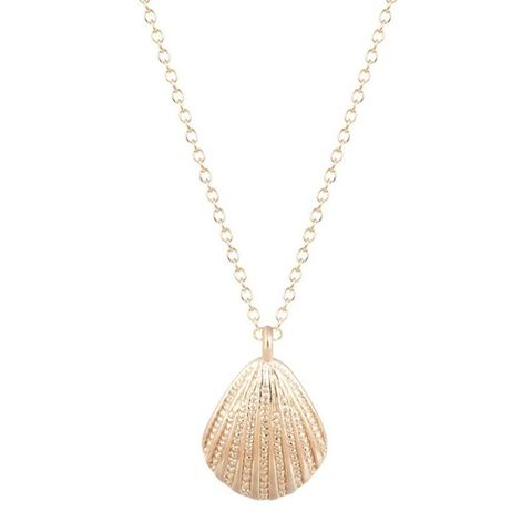 Marine Life Scallop Conch Shell Pendant Necklace Gold And Silver Female Clavicle Chain Wholesale