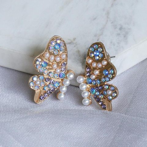 New Exaggerated Earrings Butterfly Diamond Earrings Wholesale