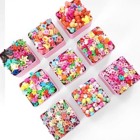 100 Pieces Of Colorful Flower Hairpin Beanie Clips Korean Girls Small Hair Clips