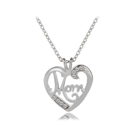 New Fashion Creative Mother's Day Gift Mom Love Diamond Pendant Necklace Nihaojewelry Wholesale