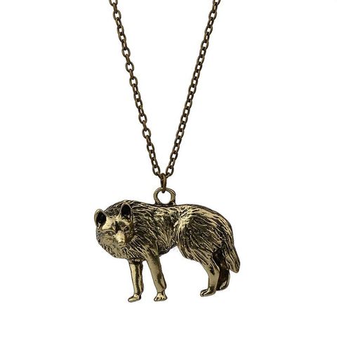 New Fashion Animal Long Paragraph Retro Wolf Head Simple Wild Pendant Necklace Wholesale