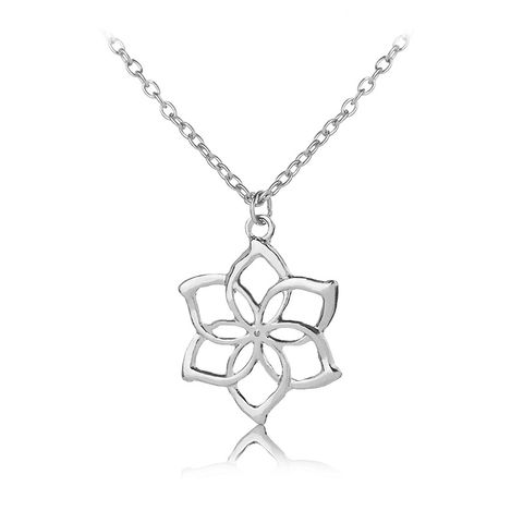 Hollow Lotus Pendant Necklace Galadriel Flower Necklace  Flower Necklace Nihaojewelry Wholesale