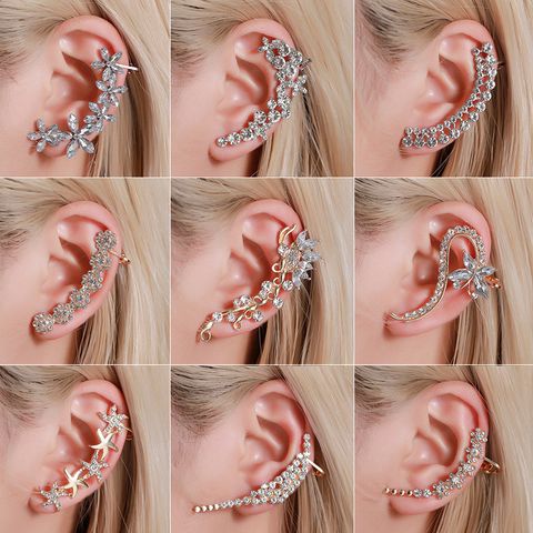 Wholesale Jewelry Lady Flower Alloy Artificial Gemstones Earrings