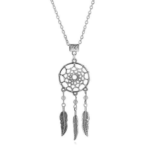 Fashion Simple  Clavicle Chain  Personality Dream Catcher Feather Pendant Necklace Earring  Set Nihaojewelry Wholesale