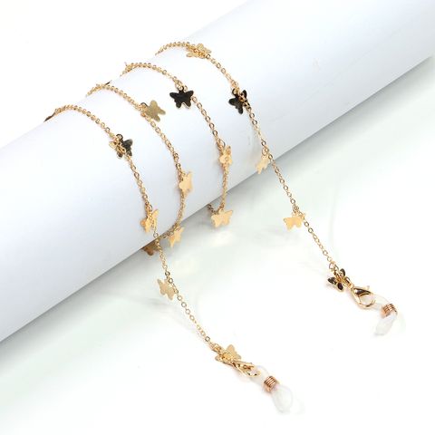 Hot Fashion Butterfly Glass Chain Simple Gold Copper Wholesale Nihaojewerly