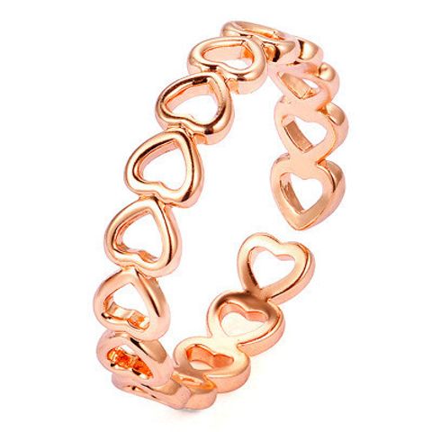 New Fashion Ring Jewelrycreative Metal Copper Electroplating Ring Adjustable Ladies Hollow Love Ring