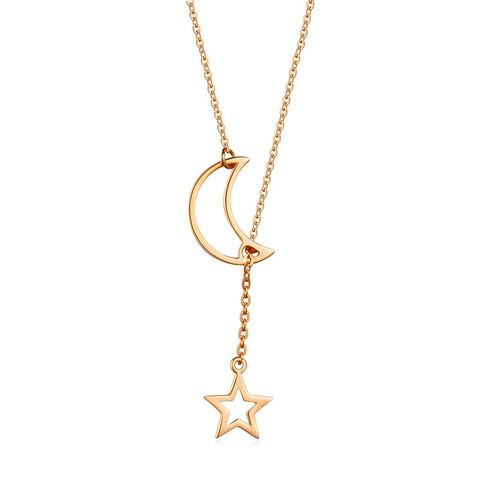 New Necklace Style Sexy Star Moon Pendant Simple Wild Necklace Ladies Clavicle Chain Wholesale