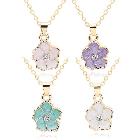 New Fashion Necklace Wild Color Cute Sun Flower Necklace Clavicle Chain Female Personality Flower Necklace Decoration Wholesale Nihaojewelry
