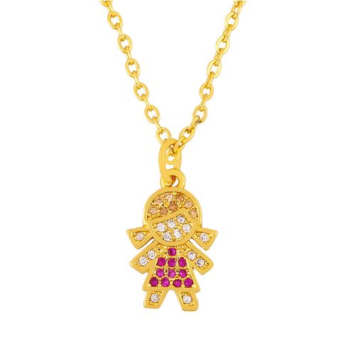 Fashion Cartoon Character 18k Gold Plated Necklace In Bulk