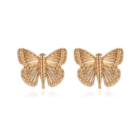 Fashion Retro Metal Butterfly Earrings Female Temperament Wild Grain Butterfly Earrings Wholesale Nihaojewelry