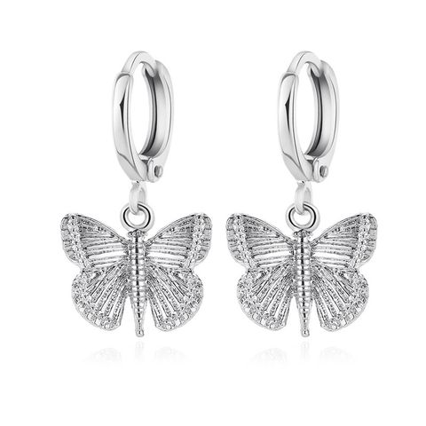 New Earrings Temperament Retro Butterfly Earrings Personality High Cold Alloy Insect Small Butterfly Earrings Wholesale Nihaojewelry