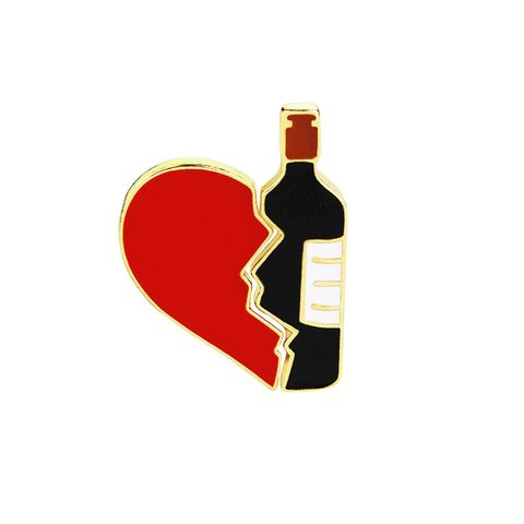 Fashion Brooch Personality Love Red Wine Stitching Brooch Shirt Bag Accessories Accessories Wholesale Nihaojewelry