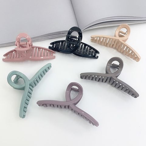 South Korea Morandi Color Large Size Clip Simple And Elegant Temperament Shower Tray Hair Back Hairpin Clip Wholesale Nihaojewelry