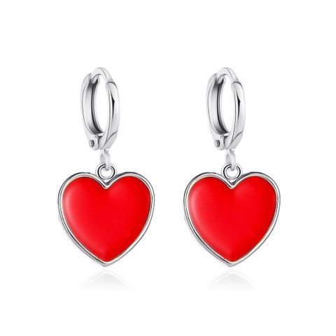Fashion New Earrings Personality Red Small Love Earrings Simple Vitality Girl Peach Heart Earrings Wholesale Nihaojewelry