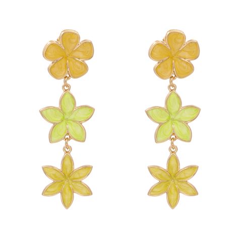 Fashion Retro Lilac Oil Drop Flower Earrings Three Earrings Personalized Earrings Wholesale Nihaojewelry