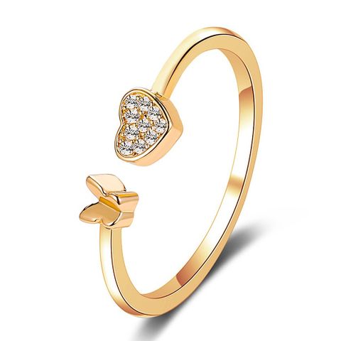 Korean Fashion New Jewelry Sweet And Wild Love Butterfly Ring Adjustable Ring Girl Index Finger Opening Ring Wholesale Nihaojewelry