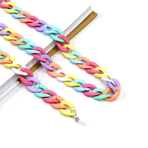 Fashion Colored Acrylic Rubber Paint Mark Long Color Concave Shape Glasses Chain Glasses Rope Wholesale Nihaojewelry