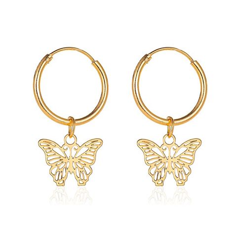 New Simple Sweet Butterfly Earrings French Hollow Small Insect Earrings Wholesale Nihaojewelry