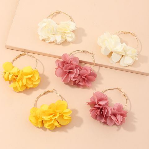 Fashion Flower Alloy No Inlaid Earrings