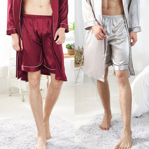 Silk Pajamas Men's Summer Single Shorts Pajamas Home Service Wholesale Nihaojewelry
