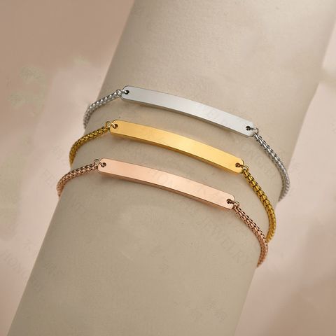 Fashion Personalized Boutique Simple Glossy Id Bracelet Lettering Wholesale Nihaojewelry