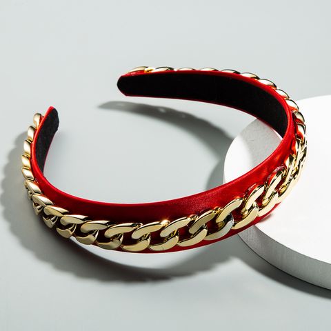 Hot Fabric Headband Chain Decoration Wide-brimmed Korean Simple Fashion Chain Headband