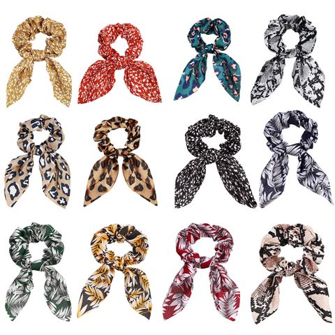 New Hair Scrunchies Leopard Pattern Large Intestine Circle Hot Sale Hair Ring Wholesale Nihaojewelry