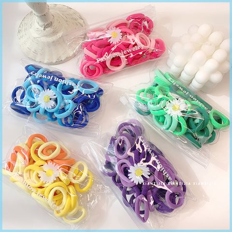 50pieces Small Daisy Bag Candy Color Rubber Band Cute Color Hair Rings Wholesale Nihaojewelry