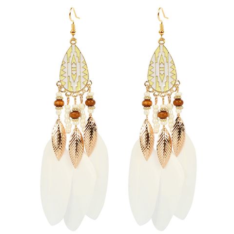 Exaggerated Earrings Retro Style Feather Earrings Jewelry Personality Bohemian Earrings