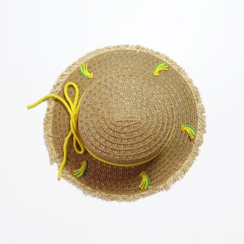 Children's Sun Hat Straw Hat Fruit Hat Summer Big Flat Top Sun Hat Wholesale Nihaojewelry