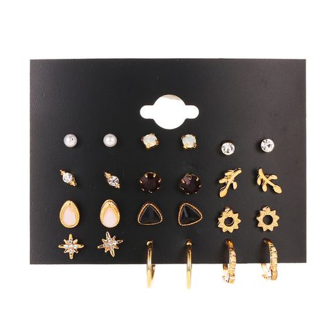 Explosion Models Set Earrings Simple 12 Piece Set Earrings Flower Set Earrings Wholesale Nihaojewelry