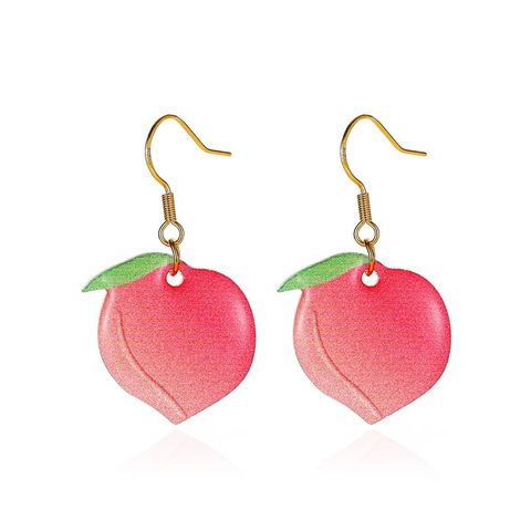 New Earrings Fruit Series Earrings Sweet Peach Earrings Acrylic Peach Earrings Wholesale Nihaojewelry
